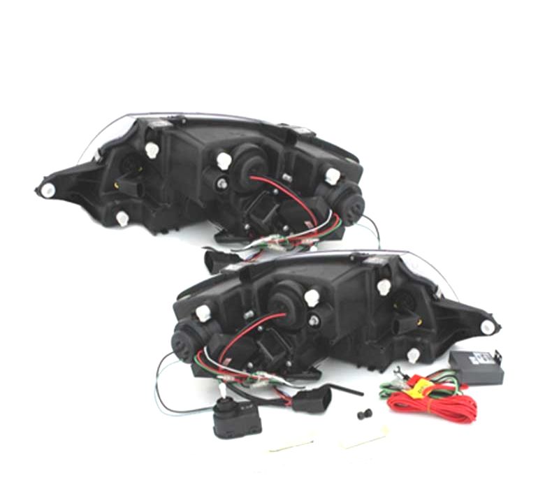 FARÓIS COM LUZ DIURNA LED AUDI TT 98-05 PRETO CLARO