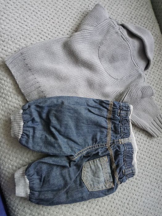 Zestaw spodnie, sweter 0/3-3/6M