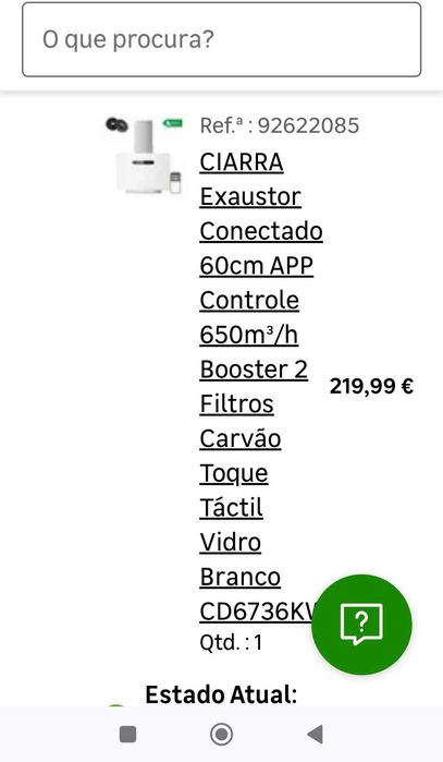 Exaustor novo, ainda na caixa