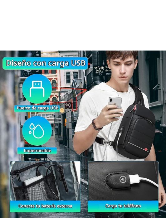 Mochila cruzada homem bolsa peito