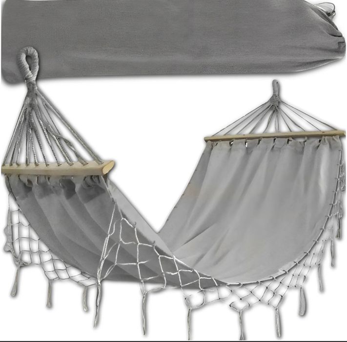 Hamak Leżak Ogrodowy Turystyczny Huśtawka Fotel Wiszący Mocny 150 KG