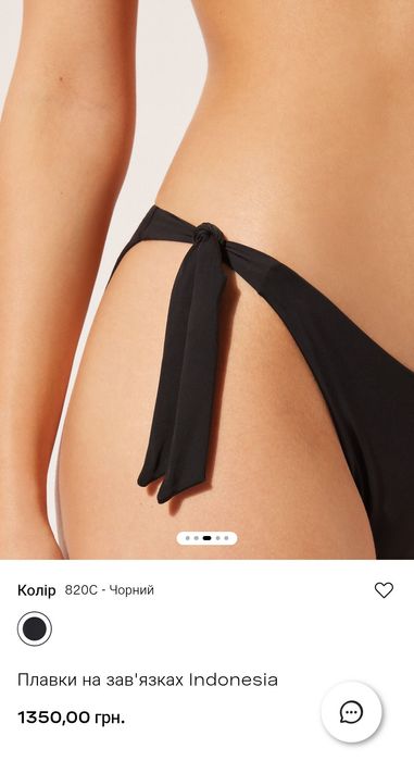 Calzedonia p.M/L оригінальні плавки до купальника бікіні чорні