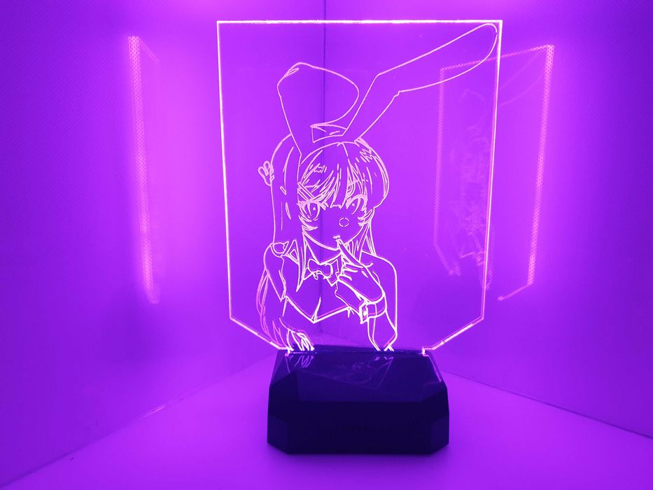 Manga postać królliczek Lampka NOCNA led na pilota, 16 kolorów PREZENT