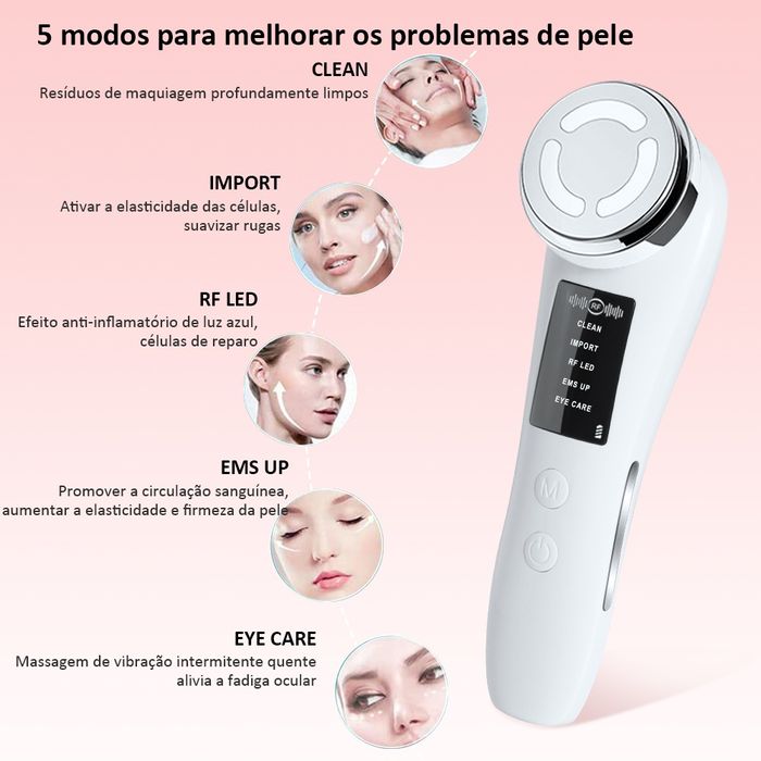 Massajador facial 5 em 1 Anti-envelhecimento/Lifting Facial SELADO