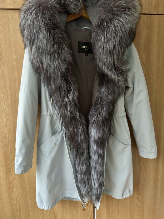 Парка, натуральне хутро, чорнобурка 48