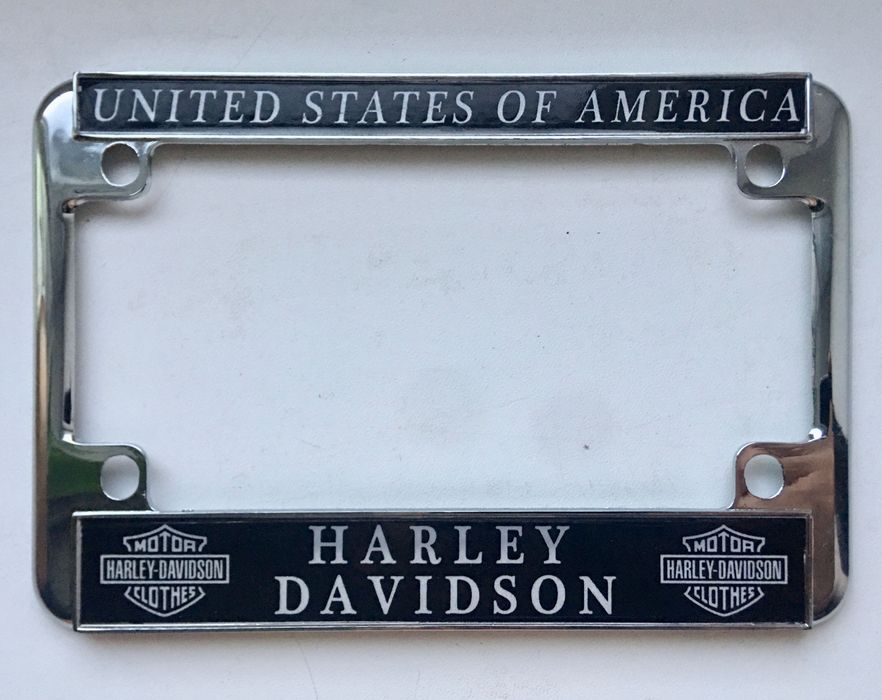 Рамка на номер от мотоцикла chopper, мопед. Знак  США Harley Davidson