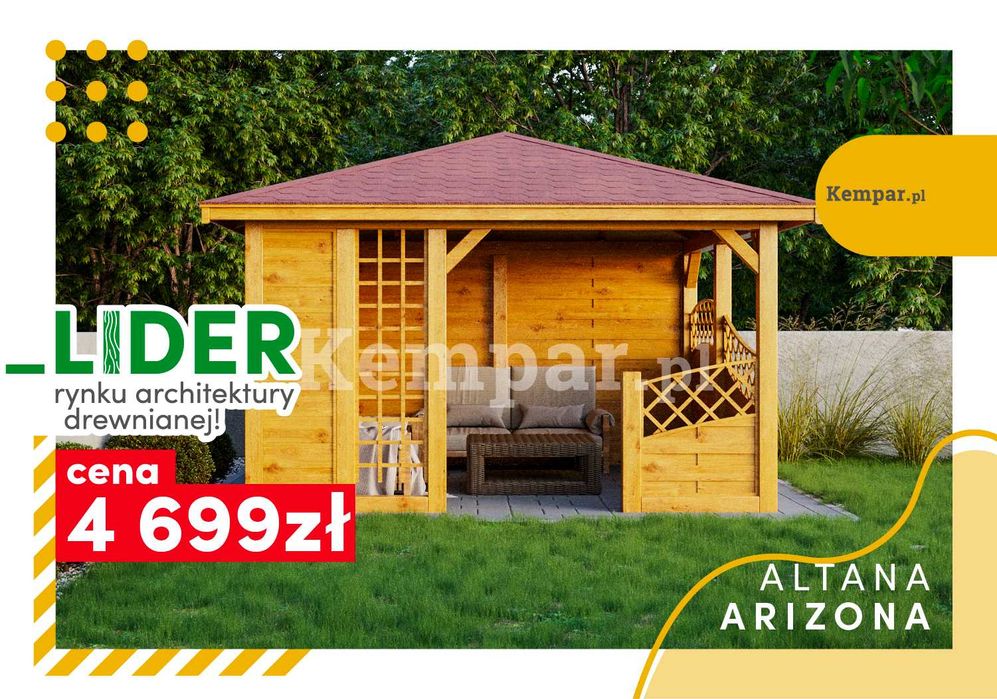 Altana drewniana Altanka ogrodowa Strefa wypoczynku ARIZONA