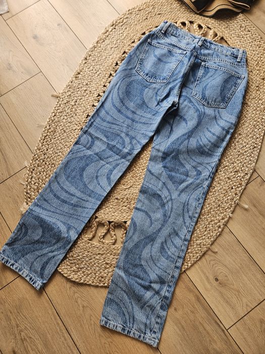 Damskie wyjątkowe Asos spodnie Jeansy wzorem w fale 28/32