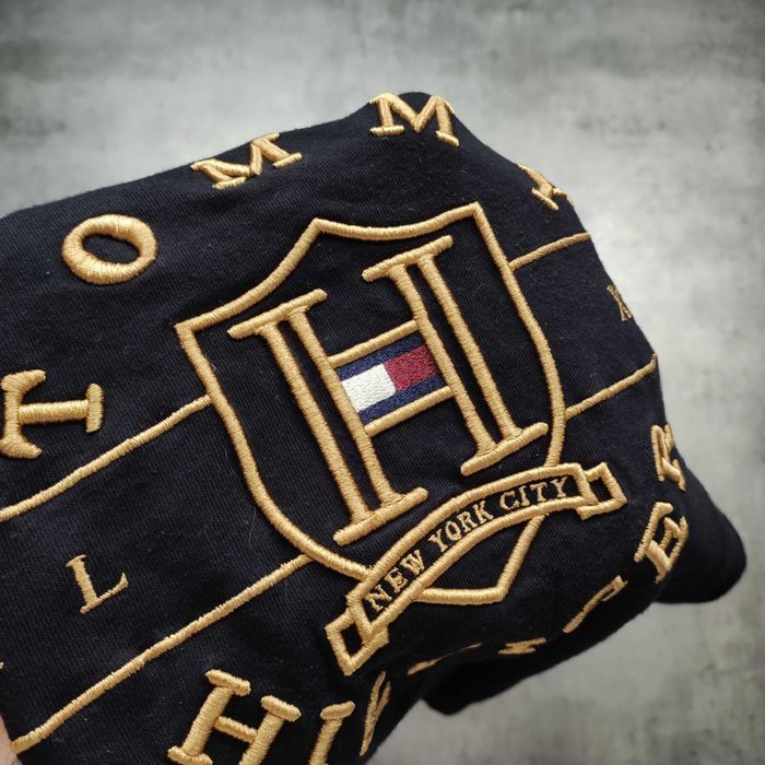 MĘSKA Bluza Bawełna PREMIUM Granatowa Logo Haft Tommy Hilfiger Classic
