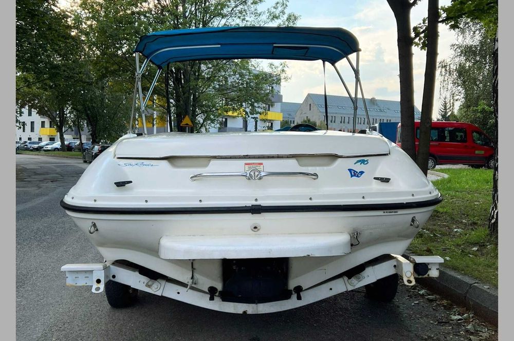 Łódź motorowa 5 os 120KM Zamiana ZAREJESTR. Motorówka Przyczepa Bimini