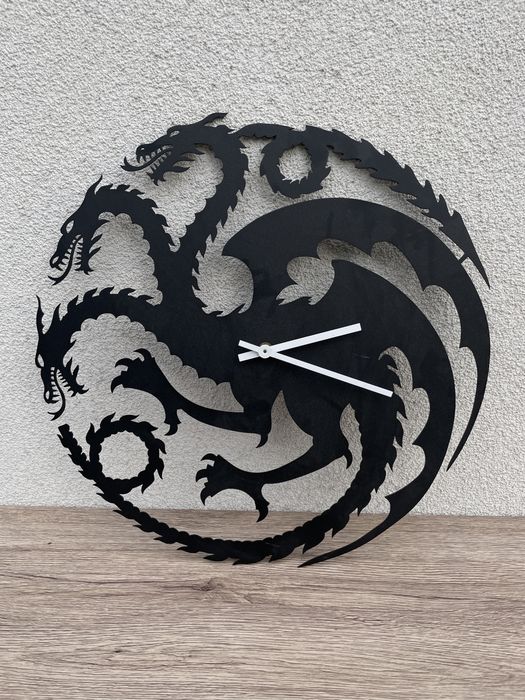 Zegar Gra o Tron herb Targaryen, cichy mechanizm