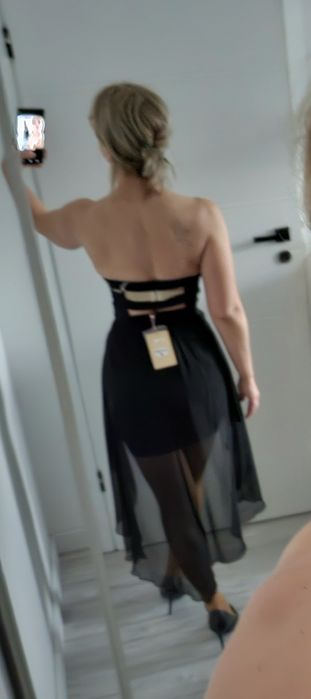 Piękna sukienka Sylwester karnawał asymetryczna nowa S/M