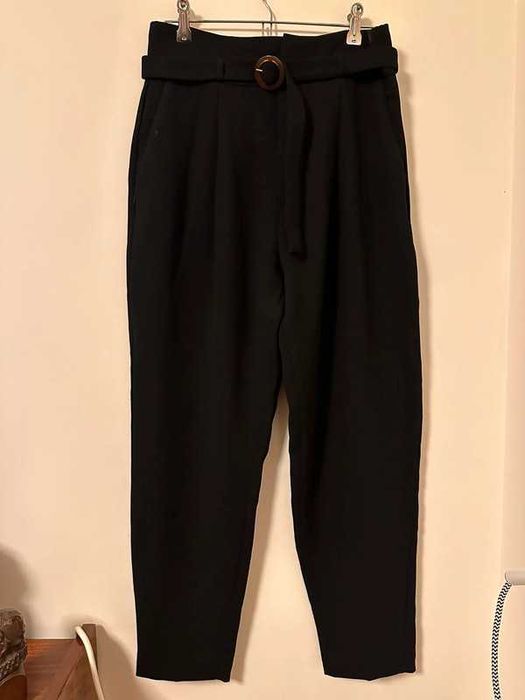 Calças pretas chino de mulher (38) - MANGO