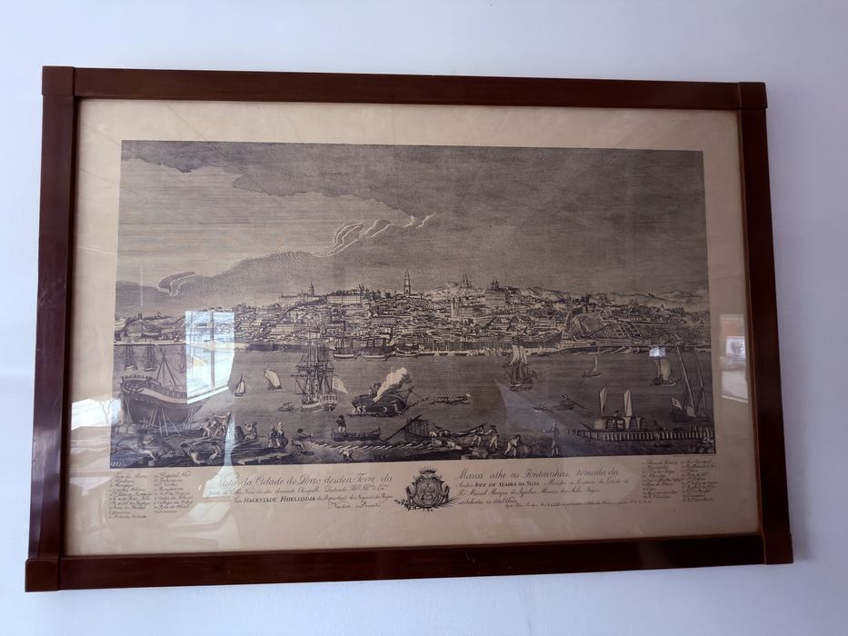 Gravura original de 1791 – Vista panorâmica do Porto (1,25m x 0,90m)