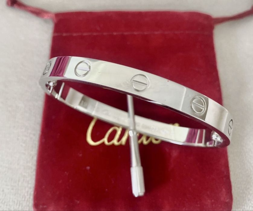 Srebrna lub zlota bransoletka cartier stal nierdzewna r 22