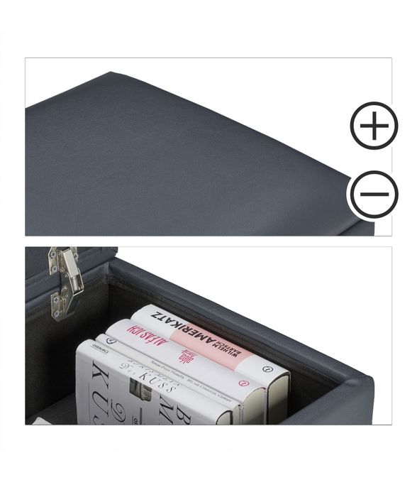 Stołek,pufa z miejscem do przechowywania , ciemnoszary