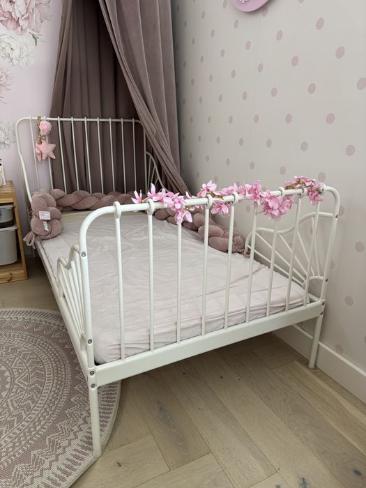 IKEA MINNEN łóżko rosnące rama łóżka BIAŁY