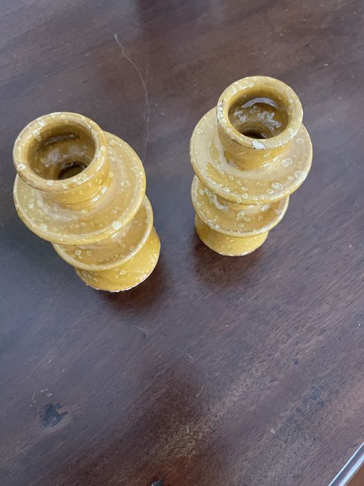 Castiçais velas ceramica