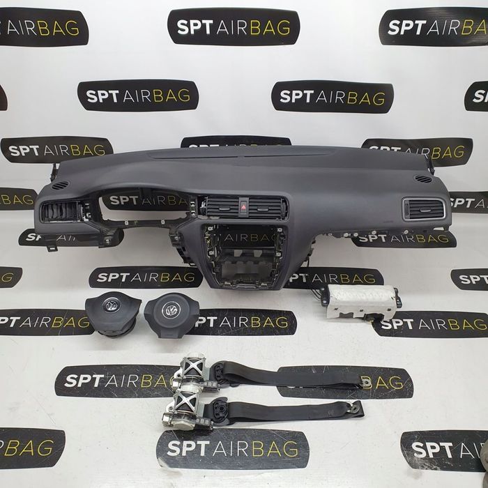 VW JETTA VI 5C0 DESKA ROZDZIELCZA KONSOLA KOKPIT PULPIT PODUSZKI AIRBAG AIR BAG PASY KIT SET