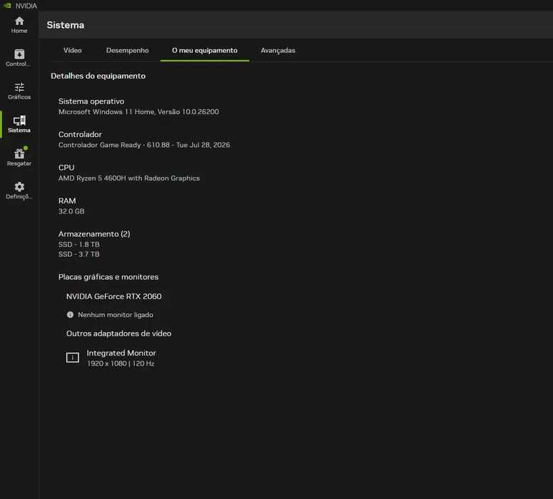 Lenovo Legion 5 - SSD 6TB, 32GB RAM, AMD R5, Nvidia RTX + Acessórios