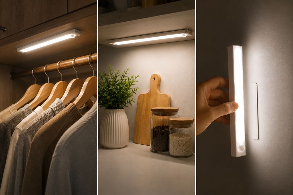 LED лампа з датчиком руху 30 см | USB зарядка | Магнітне кріплення