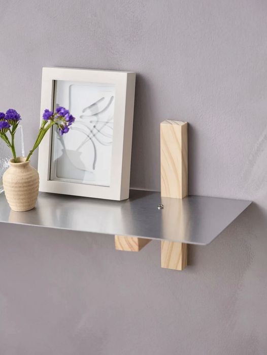 Półki Søstrene Grene 2 sztuki metal + drewno