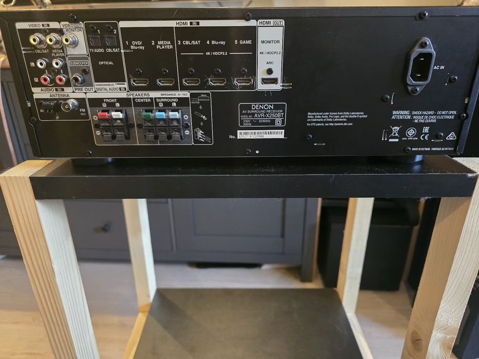 Amplituner Denon AVR-X250 B + zestaw 5 kolumn AltaxT