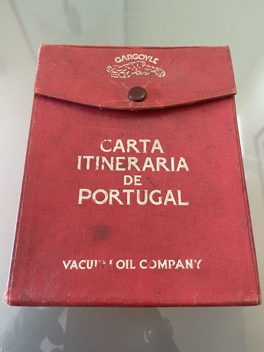 Antiga Carta Itinerária de Portugal 1937 - Vacuum Oil Company