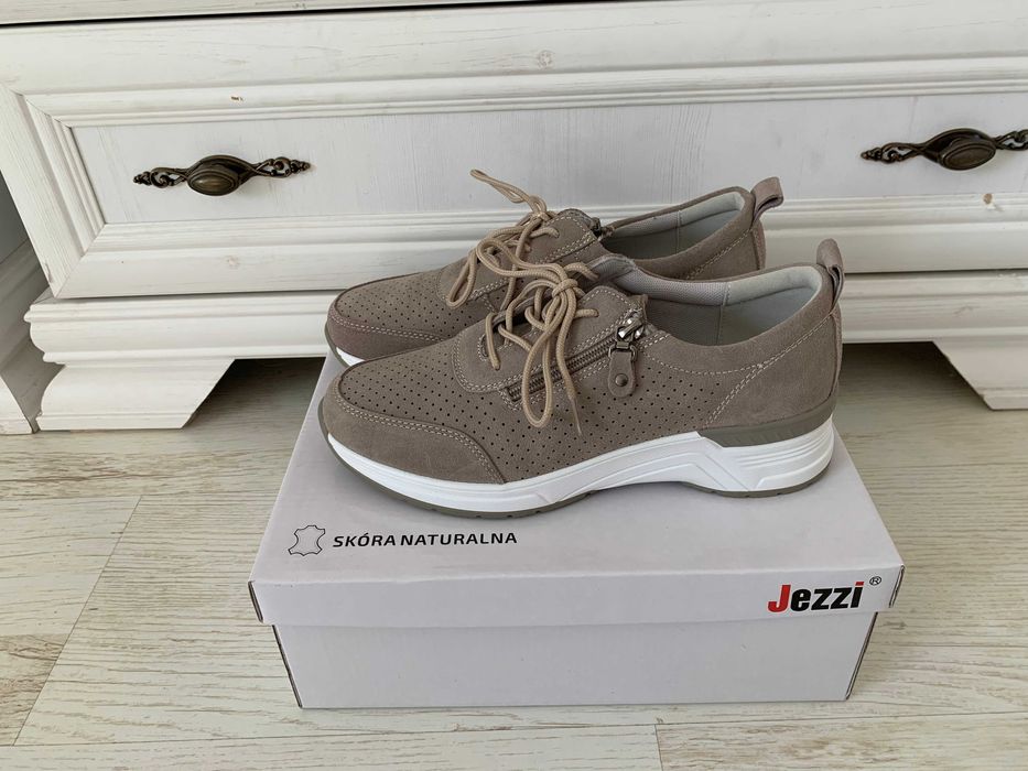 Buty Sportowe Damskie skóra naturalna Sneakersy półbuty Jezzi