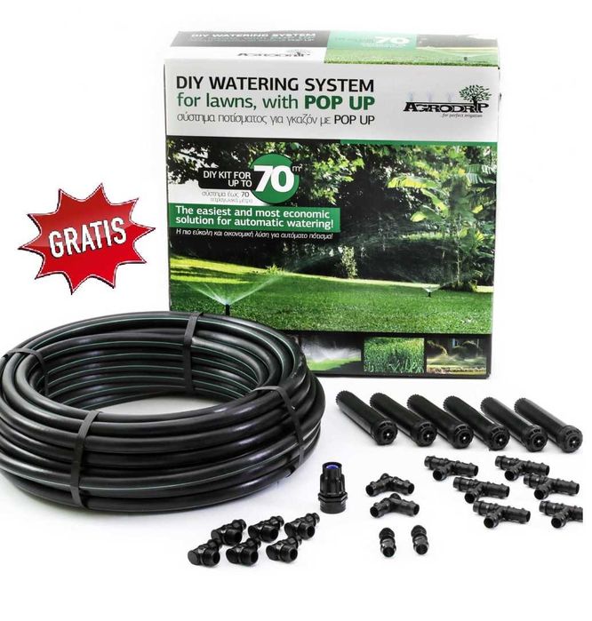 Zestaw zraszaczy do nawadniania 70m2 trawnika Agrodrip + GRATIS Złącze