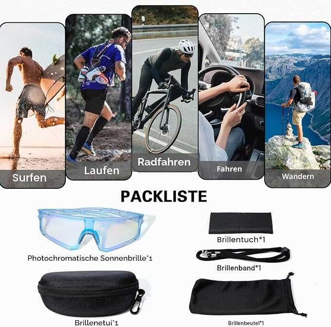 XSYKJGS Fotochromowe okulary sportowe