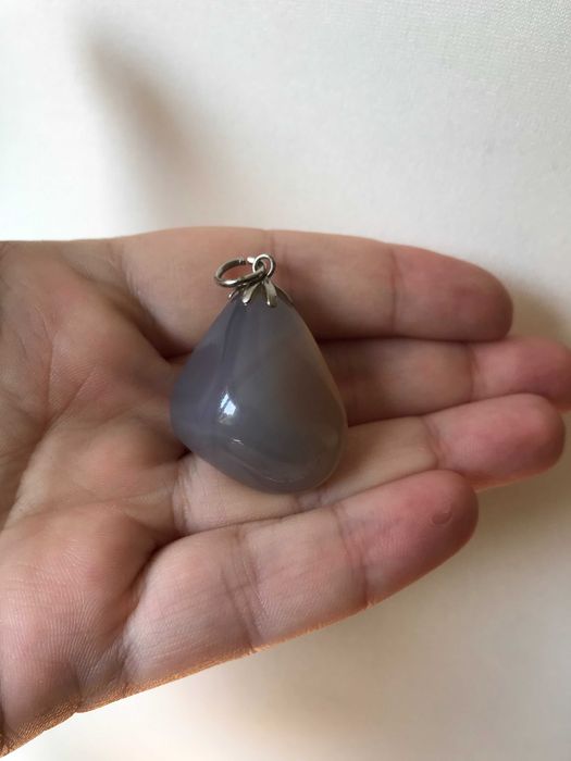 Wisiorek agat szary naturalny zawieszka Byk Bliźnięta Panna i Skorpion