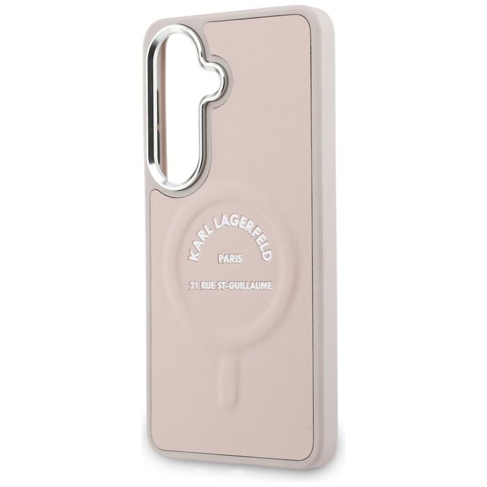 Etui Karl Lagerfeld Embossed Ring RSG Logo MagSafe do Samsung Galaxy S26+ różowy
