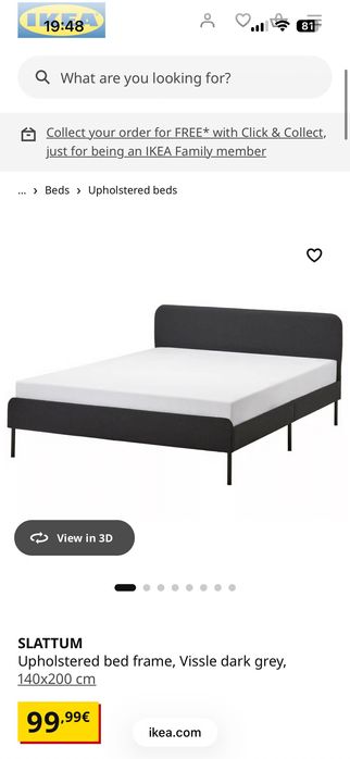 Cama IKEA + Colchão ANNELAND (140x200) COMO NOVOS
