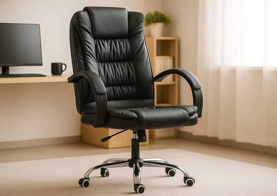 Fotel biurowy z masażem EKO SKÓRA gamingowy do biura wygodny