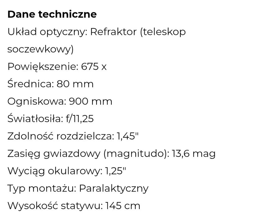 Teleskop Opticon Constellation 80F900EQ