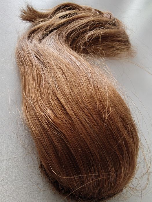 Treska :Naturalne Włosy Słowiańskie 115g –45 / 48 cm Piękny Rudy / Miedziany Blond