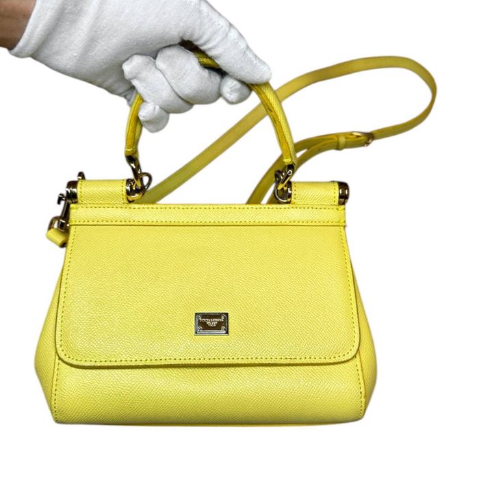 Женская сумка Dolce Gabbana sicily small calfskin yellow bag оригинал