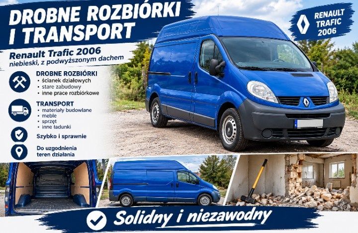 Drobne rozbiórki sprzątanie Transport