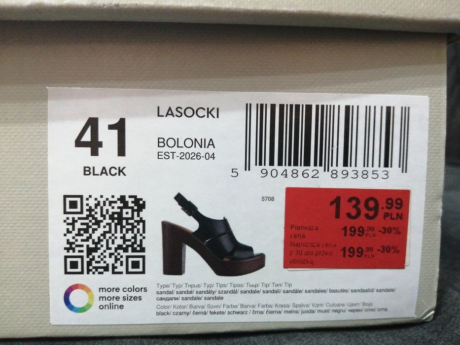 Buty damskie Lasocki-Bolonia rozm. 41, czarne.