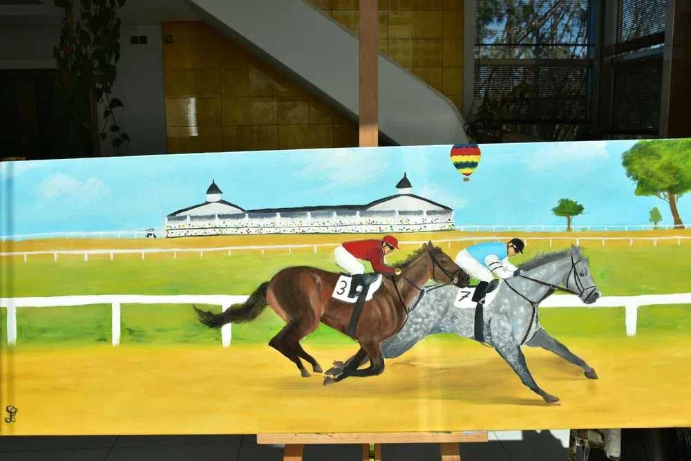 Quadro - Pintura a Óleo Original "Dia do Competição"