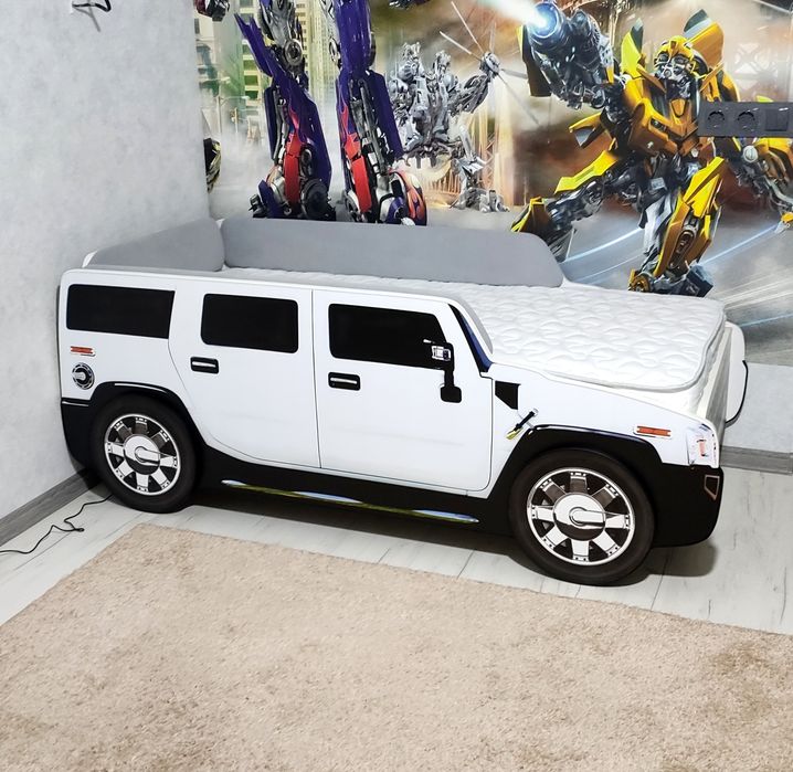 Безкоштовна доставка ліжко машина Джип бiла. (Кровать машина Hummer)