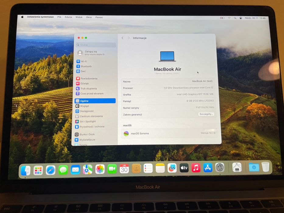 Apple MacBook Air 2019 / Intel i5 / 8GB RAM / 256 SSD / 13”