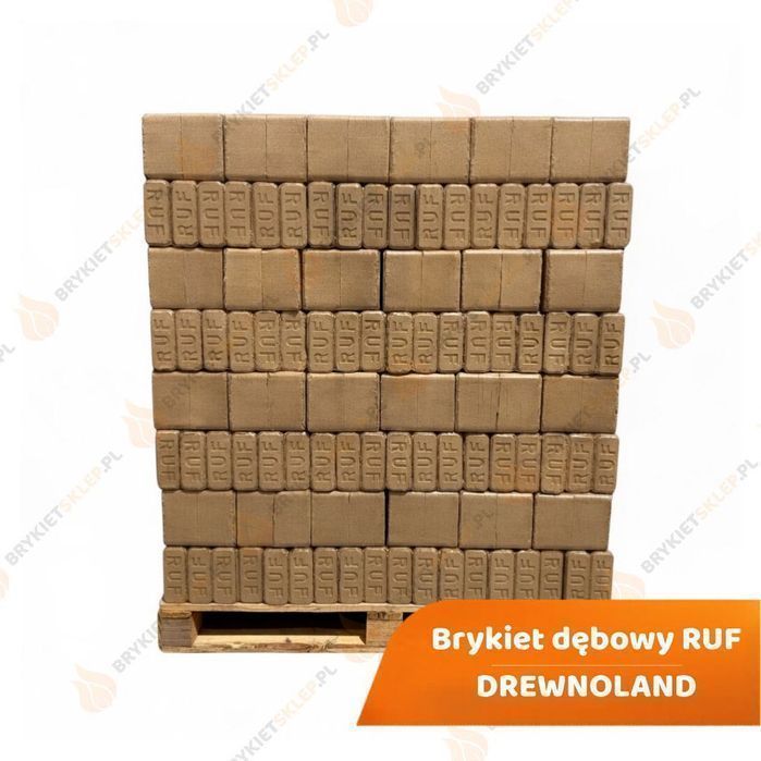 Brykiety drzewne - dębowy DREWNOLAND PREMIUM RUF - Brykiet Bukowy RUF - Brykiety liściaste -  DOSTAWA GRATIS