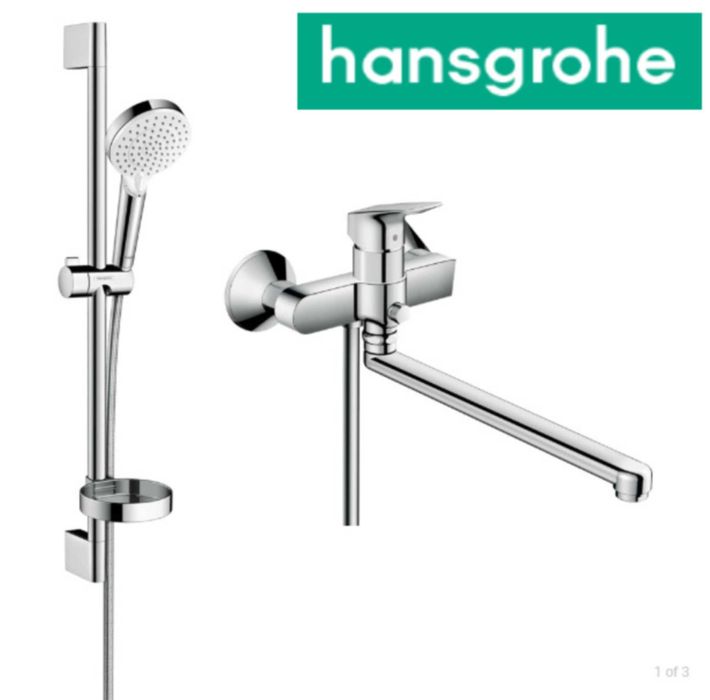 Змішувач для ванни з довгим виливом Hansgrohe Logis 71402000/1282019