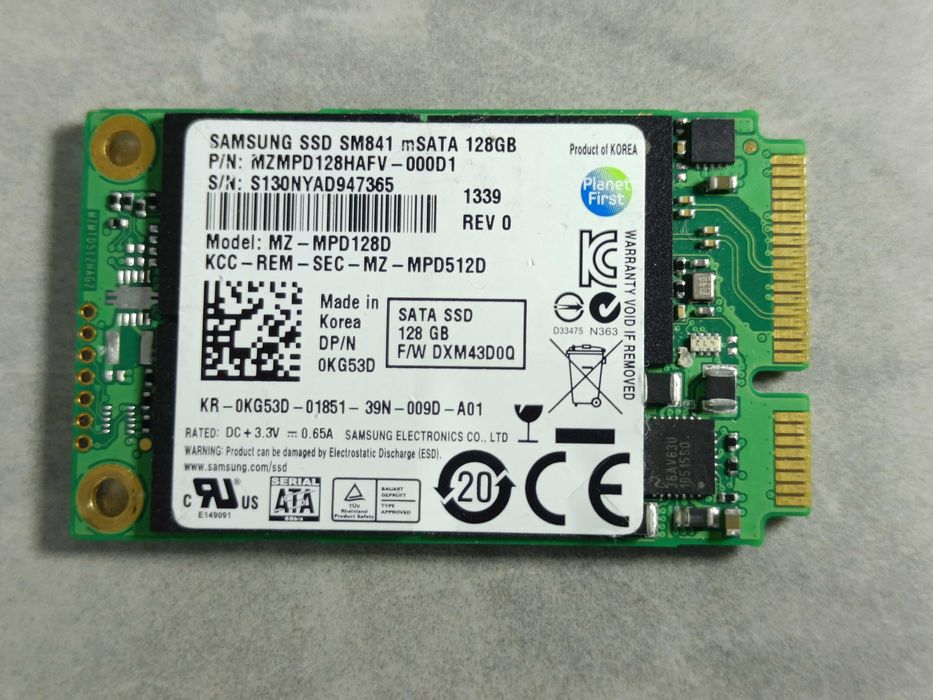 SSD диск SAMSUNG SM841 128GB mSATA MZ-MPD128D в НАЯВНОСТІ!