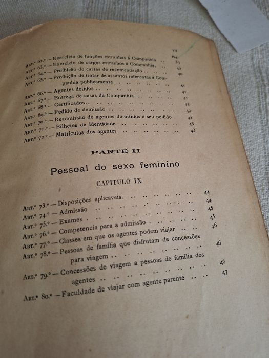 Regulamento Geral do pessoal da CP em 1927