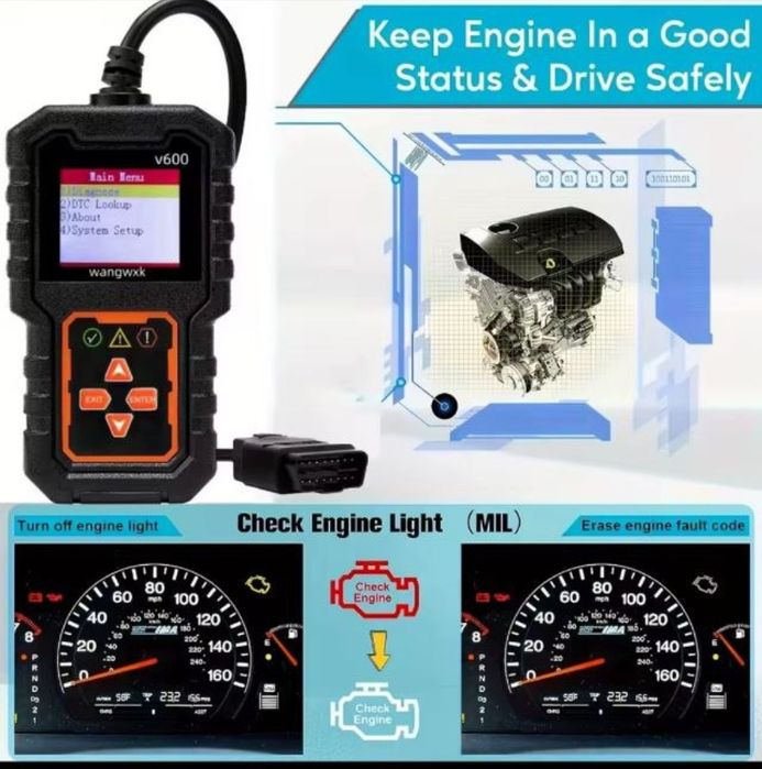 Автосканер OBD2 V600 діагностичний сканер для авто | Читання та скидання помилок