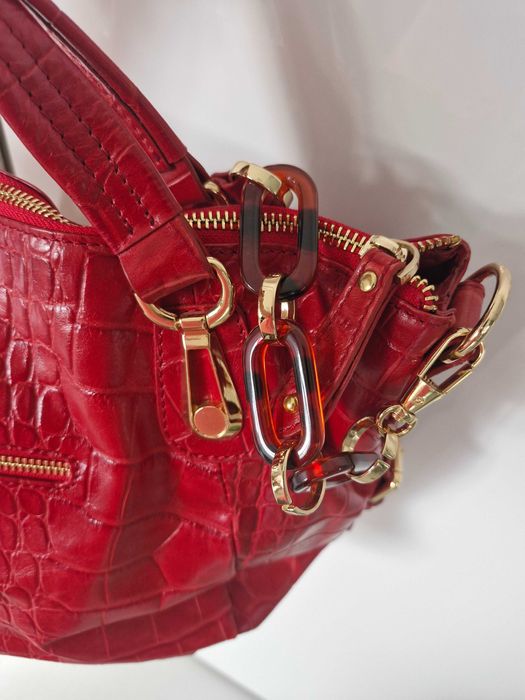 Torebka skorzana czerwona  Kazar