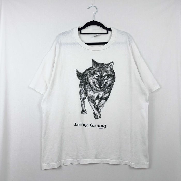 T-Shirt Vintage Wolf Human-I-Tees Anvil XL Single Stitch